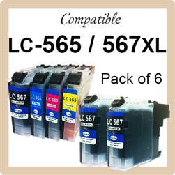 LC565/567XL Pack 6 (Compatible)