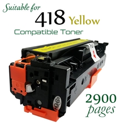 Canon 418 Yellow (Compatible), ImageCLASS MF729cx, MF8330c, MF8340c, â€‹MF8350c, MF8380c, MF8550c, â€‹M8570c, MF8580cdw